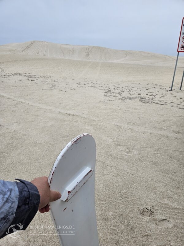 Sandboarding.